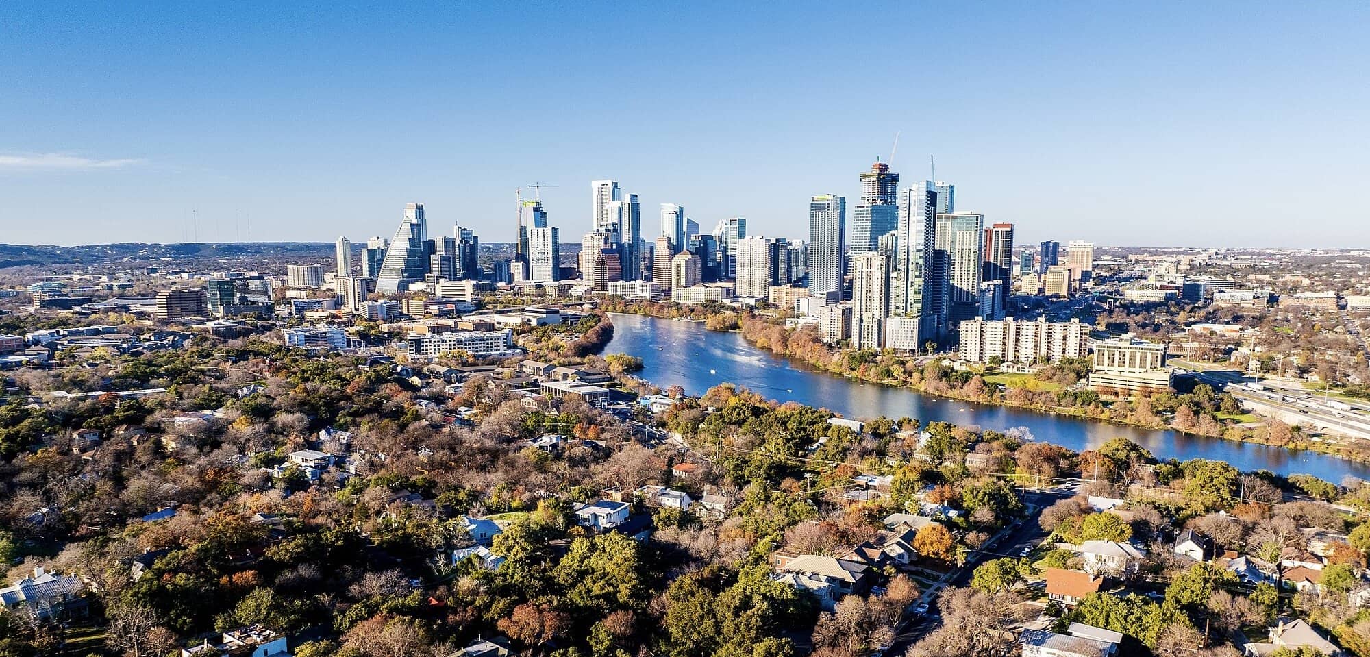 Austin downtown skyline at sunset
